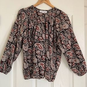 Emerson Fry Olympia Shirt EUC Size Small Black and Clay Paisley